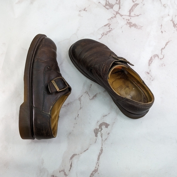 Vtg Dr Martens Shoe Womens 9.5 Leather Monk Strap Buckle Made England Oxford Y2K - Picture 14 of 14